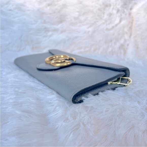 Authentic Gucci Marmont Grey Calfskin Wallet with chain - Picture 8 of 11